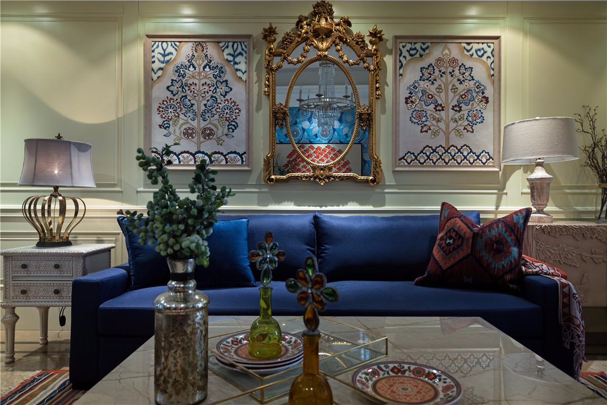 田园混搭风格家装设计室内装修效果图-客厅 田园混搭风格家装设计室内装修效果图-客厅