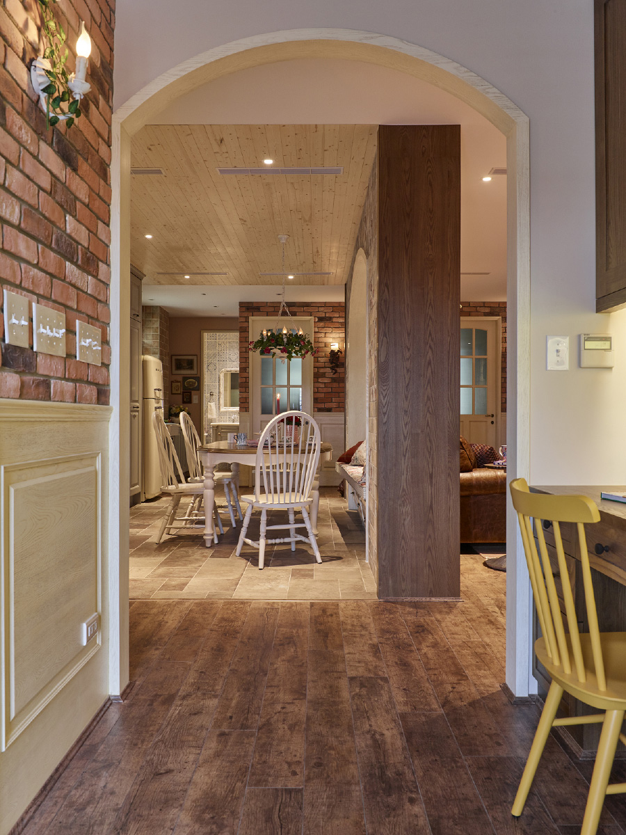 南航碧花园别墅360平米田园风格装修案例-花园玄关